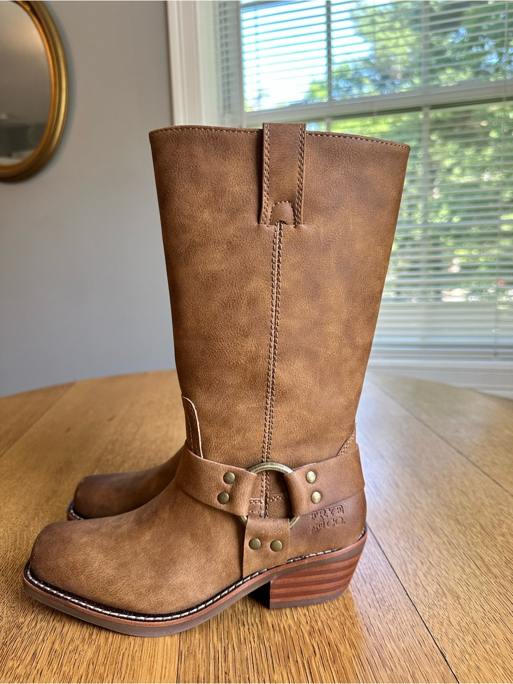 Frye and Co Lorrie Harness 12 Tan Boots Women’s Size 6 - Picture 5 of 11